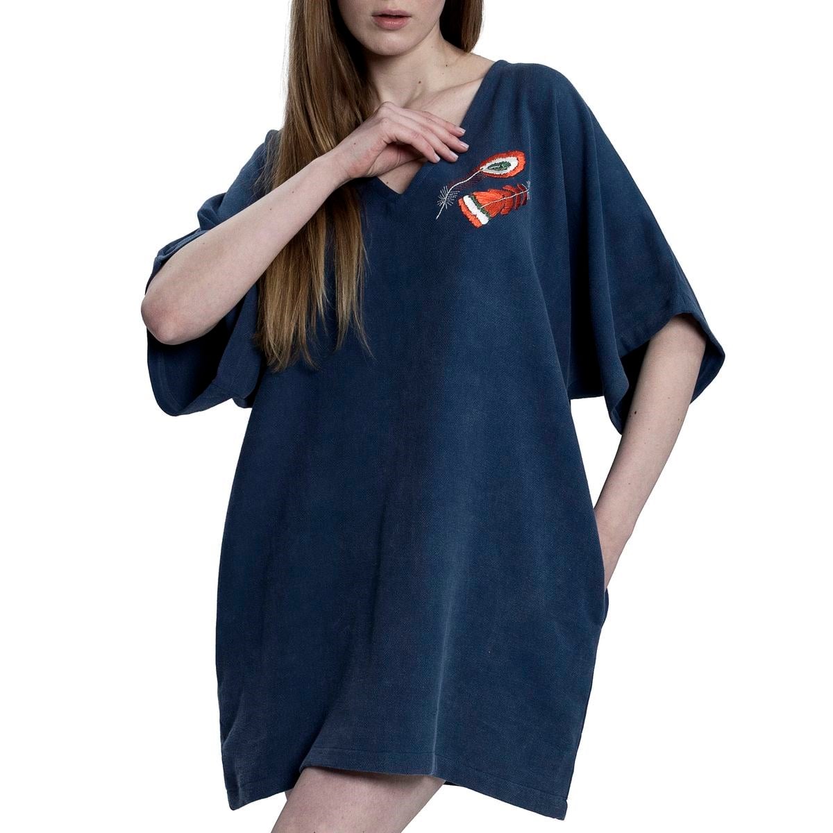 Stone Sultan V Neck w. Hand Beaded Tunic Navy