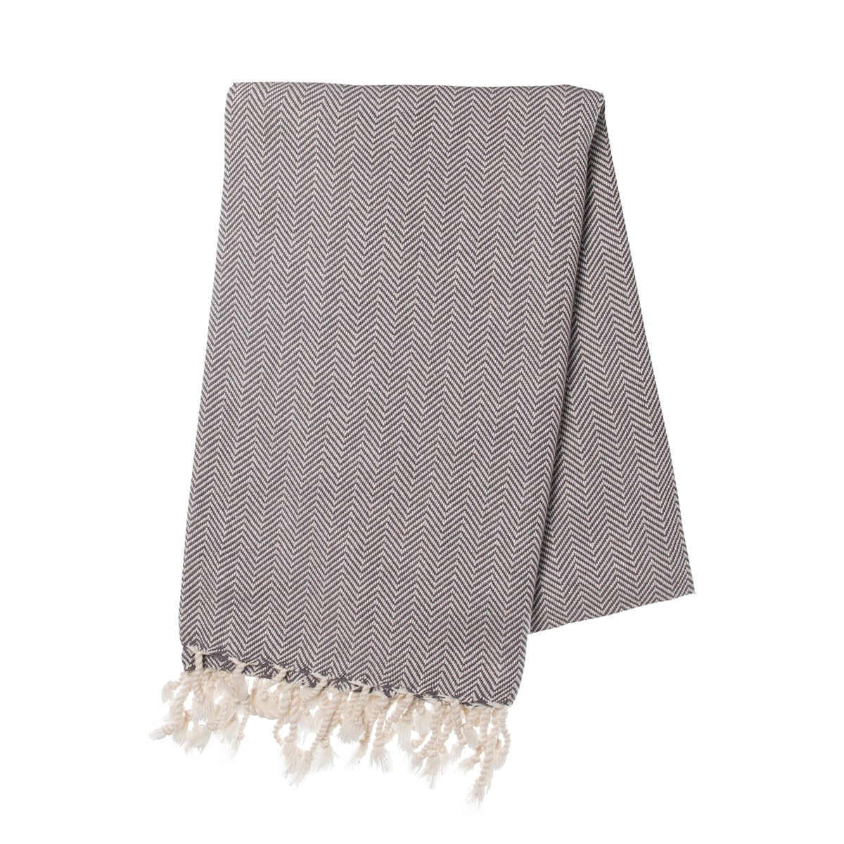 Zigzag Peshtemal Dark Grey