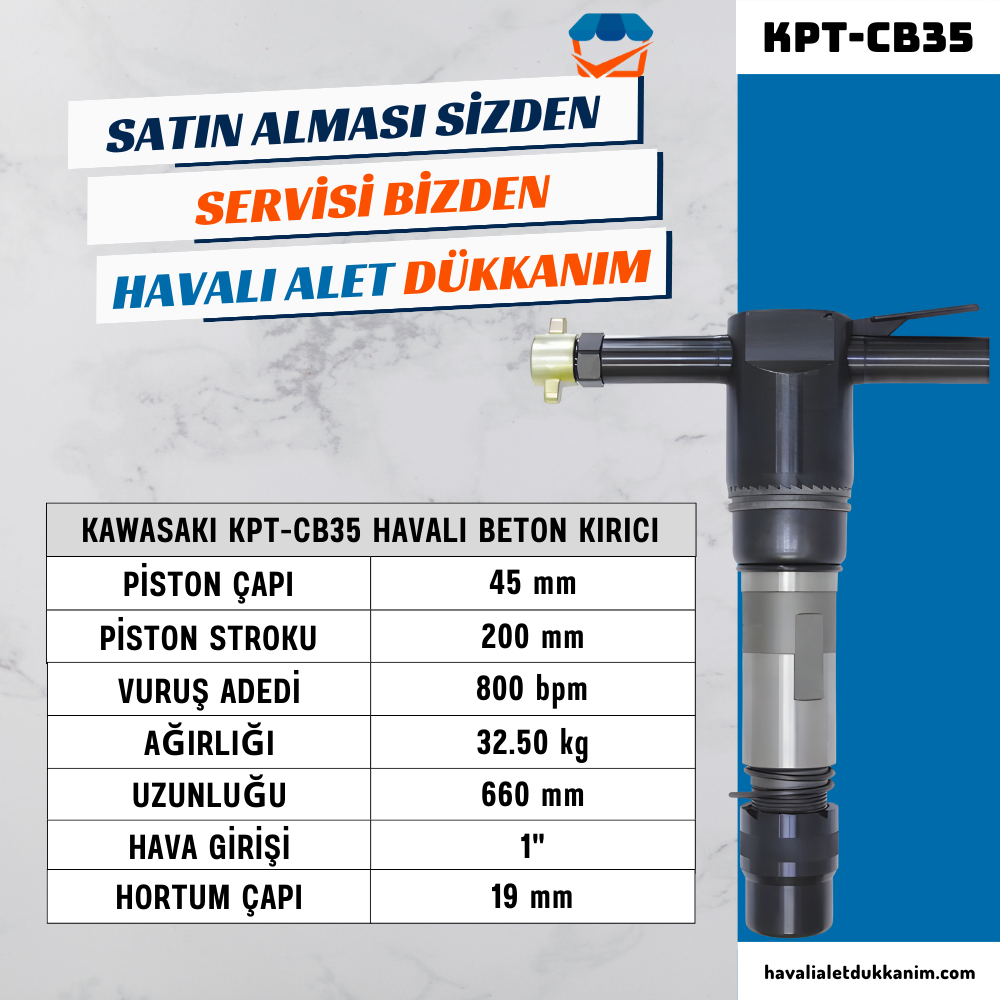 Diğer Havalı El AletleriKAWASAKI KPT-CB35 Havalı Beton Kırıcı
