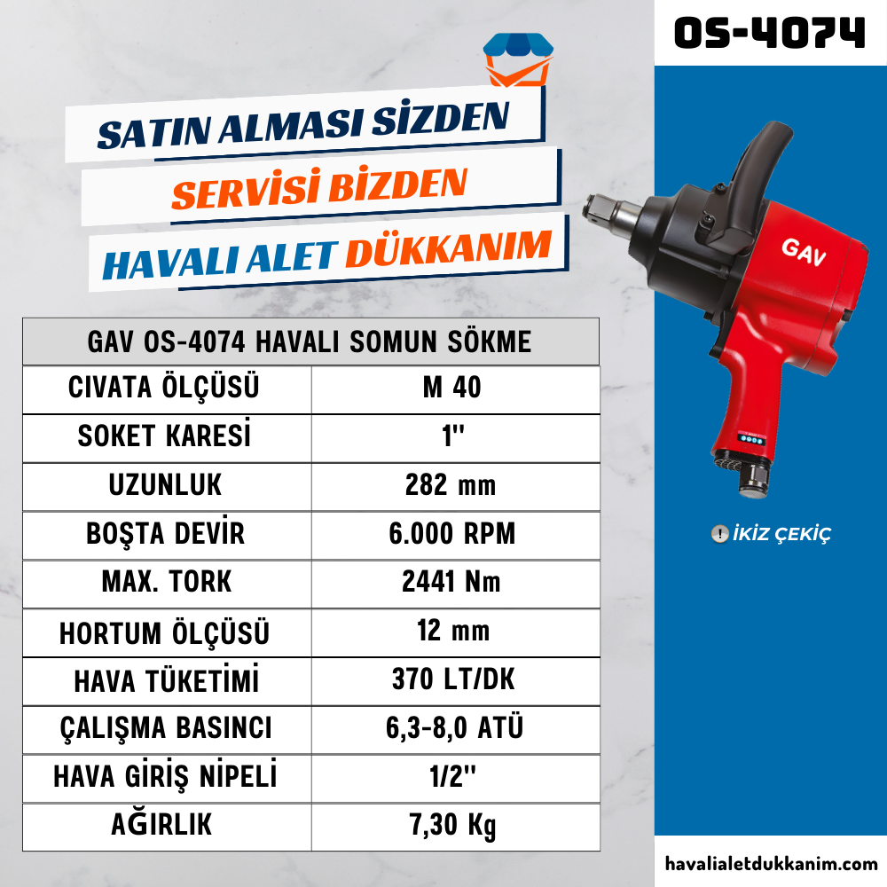 GAV OS-4074 Havalı Somun Sökme 1