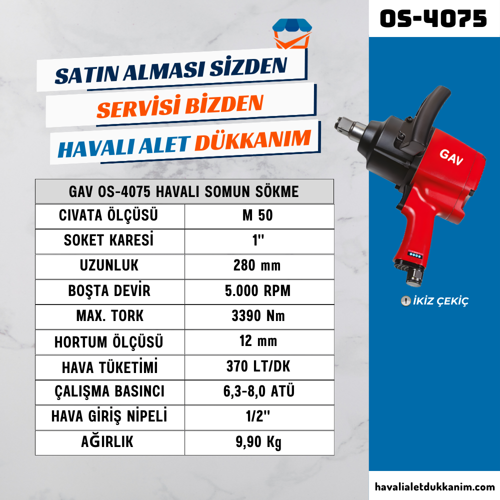GAV OS-4075 Havalı Somun Sökme 1