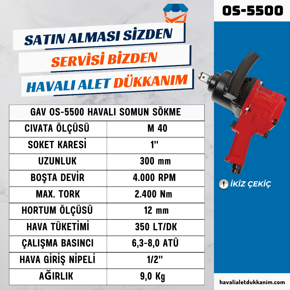 GAV OS-5500 Havalı Somun Sökme 1