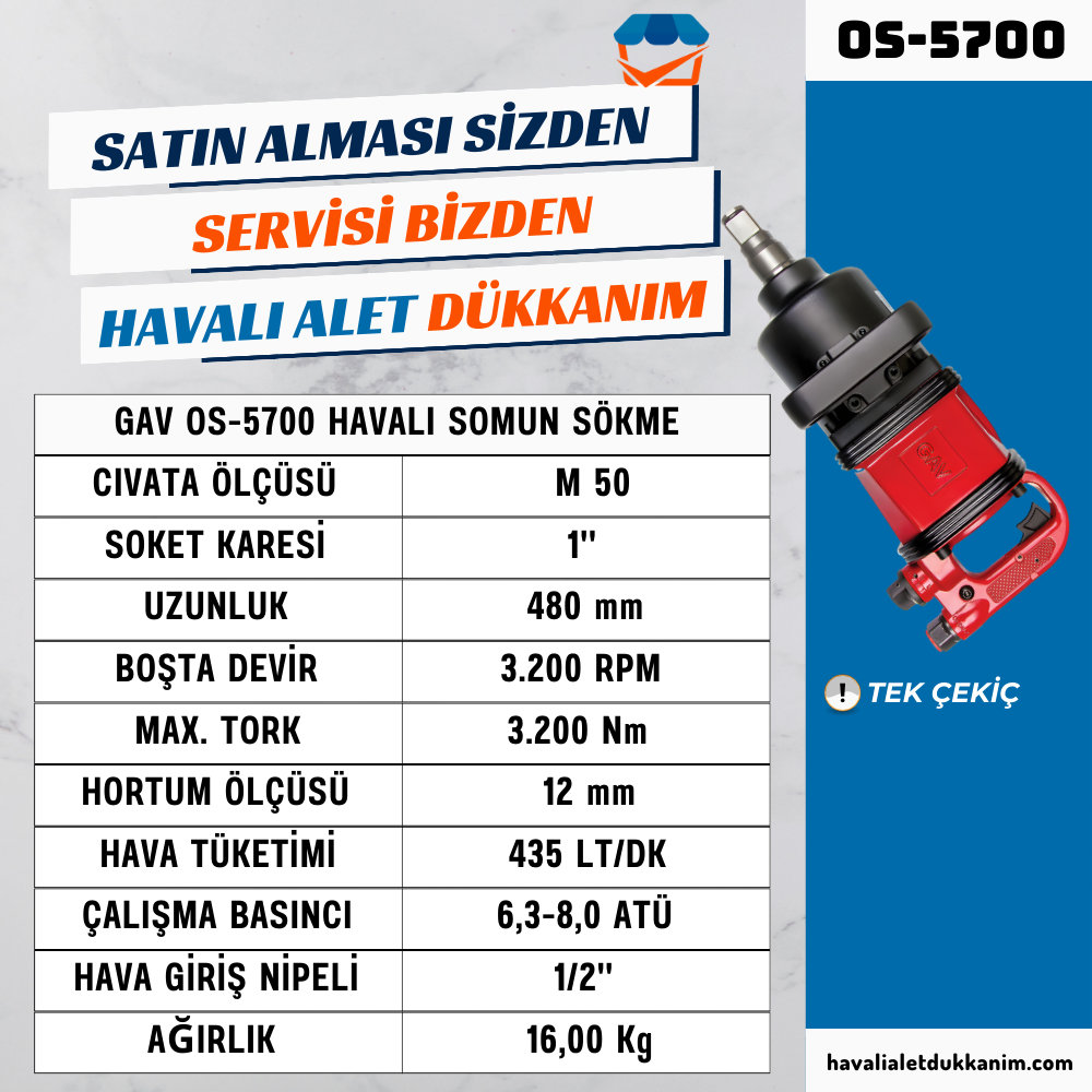 GAV OS-5700 Havalı Somun Sökme 1