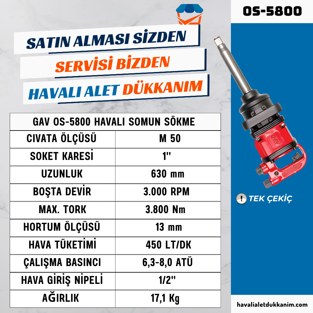 GAV OS-5800 Havalı Somun Sökme 1