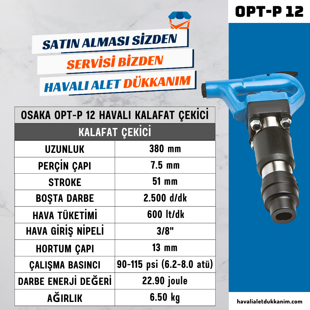Havalı Kalafat ÇekiciOSAKA OPT-P 12 Havalı Kalafat Çekici