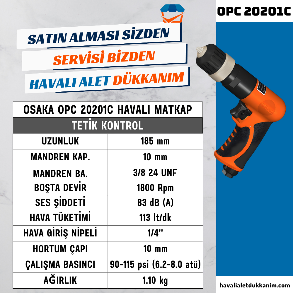 Havalı MatkapOSAKA OPC 20201C Havalı Matkap 10 mm Sağ-Sol