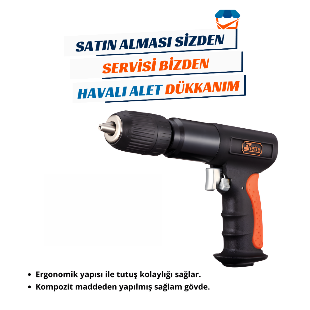 Havalı MatkapRETTA RHM0400 Havalı Kompozit Matkap 1/2''