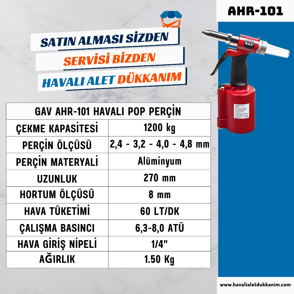 Havalı Perçin TabancasıGAV AHR-101 Havalı Pop Perçin