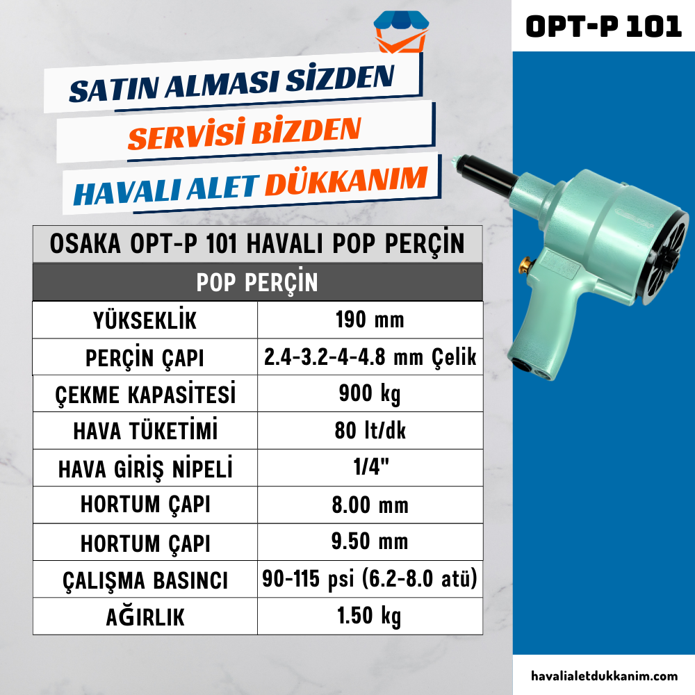 Havalı Perçin TabancasıOSAKA OPT-P 101 Havalı Pop Perçin