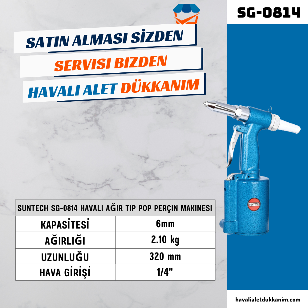 Havalı Perçin TabancasıSUNTECH SG-0814 Havalı Ağır Tip Pop Perçin Makinesi