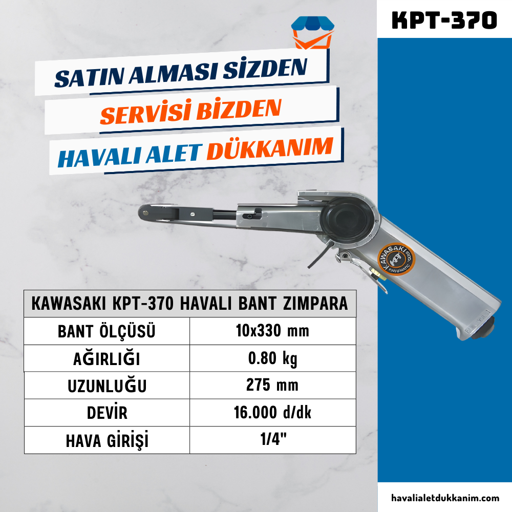 Havalı Polisaj MakinesiKAWASAKI KPT-370 Havalı Bant Zımpara