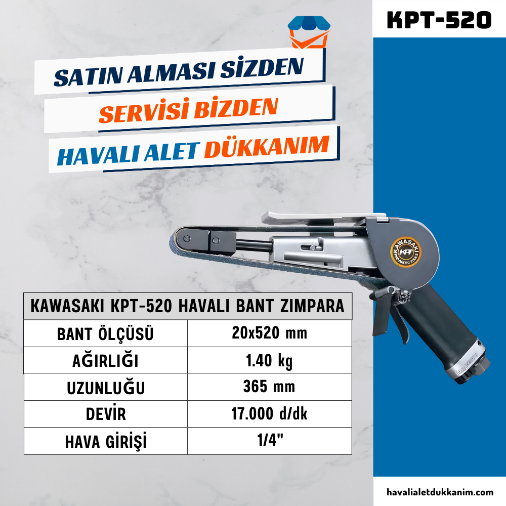 Havalı Polisaj MakinesiKAWASAKI KPT-520 Havalı Bant Zımpara
