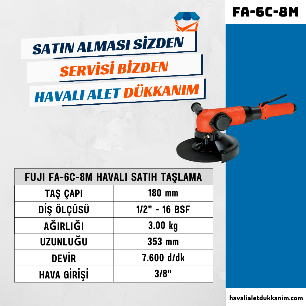 Havalı TaşlamaFUJI FA-6C-8M Havalı Satıh Taşlama 180 mm