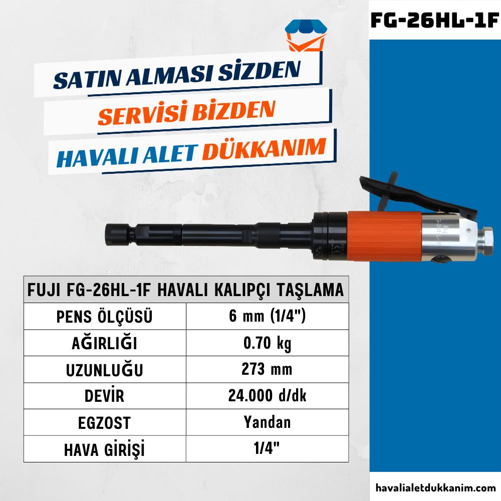 Havalı TaşlamaFUJI FG-26HL-1F Havalı Uzun Tip Kalıpçı Taşlama