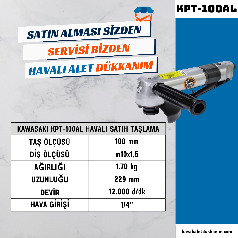Havalı TaşlamaKAWASAKI KPT-100AL Havalı Satıh Taşlama 100 mm