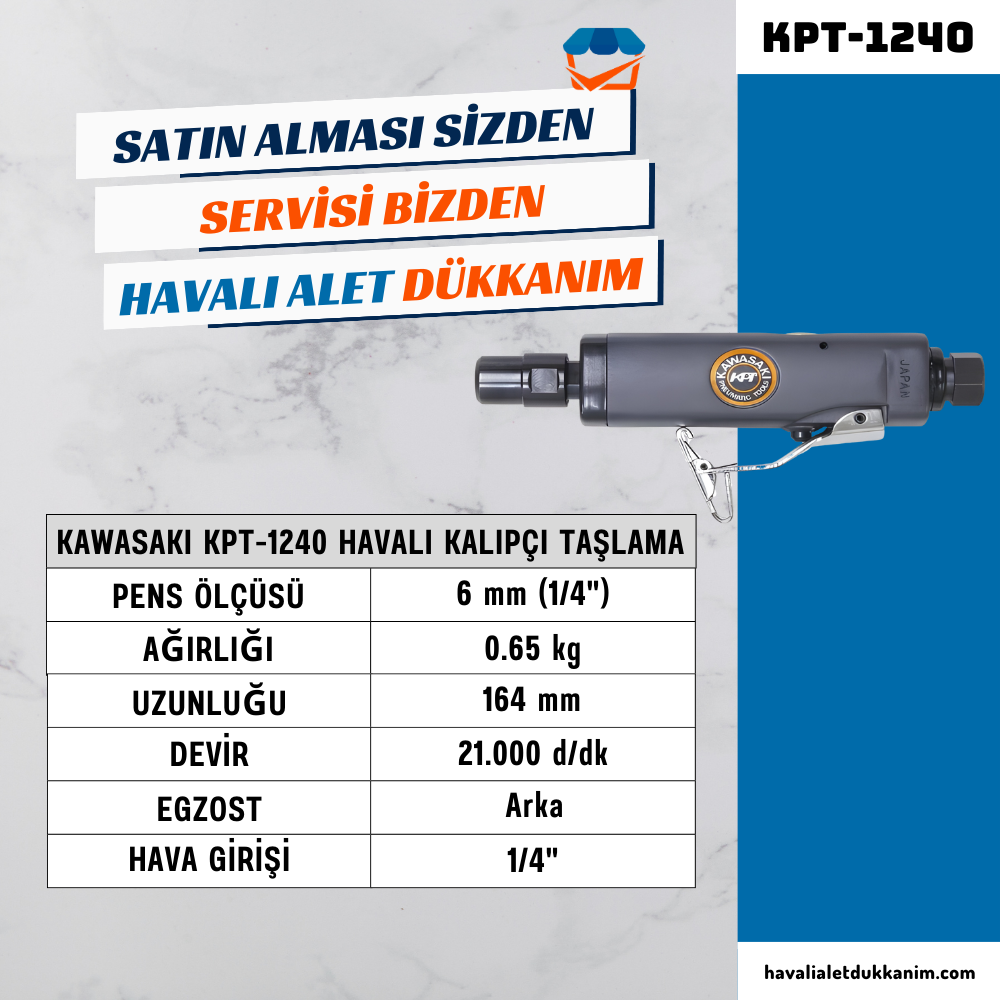 Havalı TaşlamaKAWASAKI KPT-1240 Havalı Kalıpçı Taşlama
