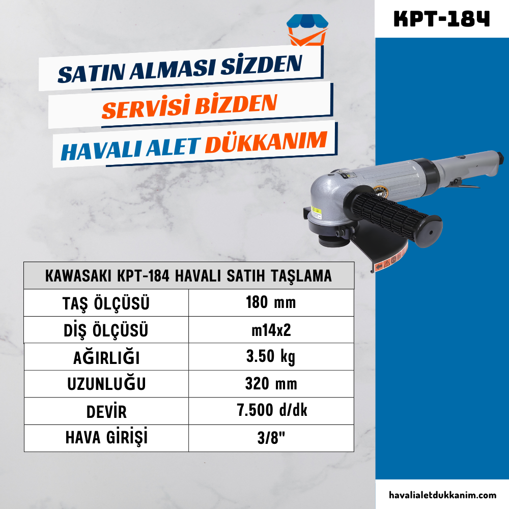 Havalı TaşlamaKAWASAKI KPT-184 Havalı Satıh Taşlama 180 mm