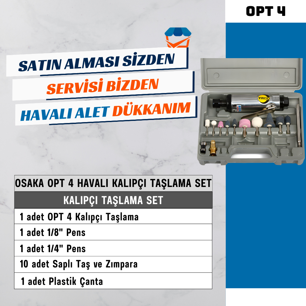 Havalı TaşlamaOSAKA OPT 4 Havalı Kalıpçı Taşlama Set