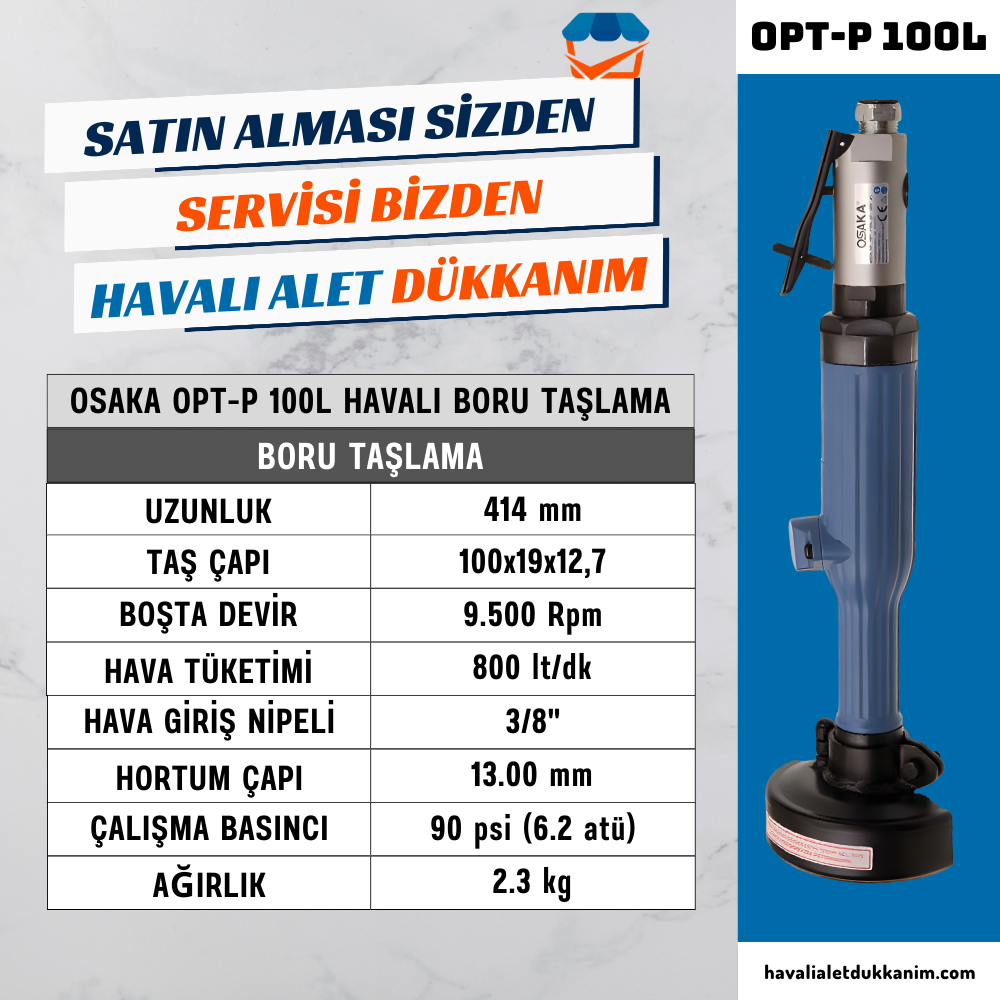 Havalı TaşlamaOSAKA OPT-P 100L Havalı Boru Taşlama 100 mm