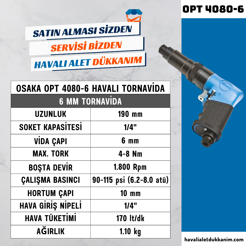 Havalı TornavidaOSAKA OPT 4080-6 Havalı Tornavida
