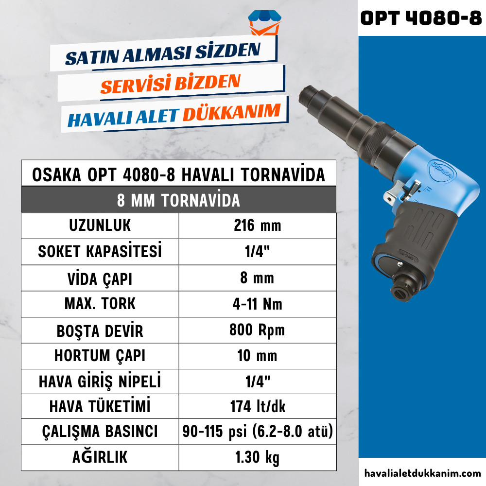 Havalı TornavidaOSAKA OPT 4080-8 Havalı Tornavida