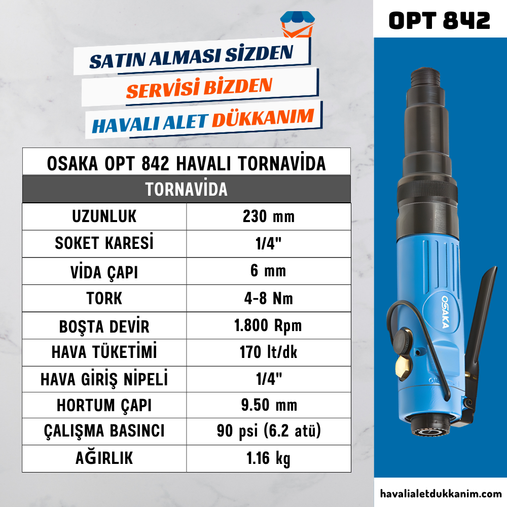 Havalı TornavidaOSAKA OPT 842 Havalı Tornavida