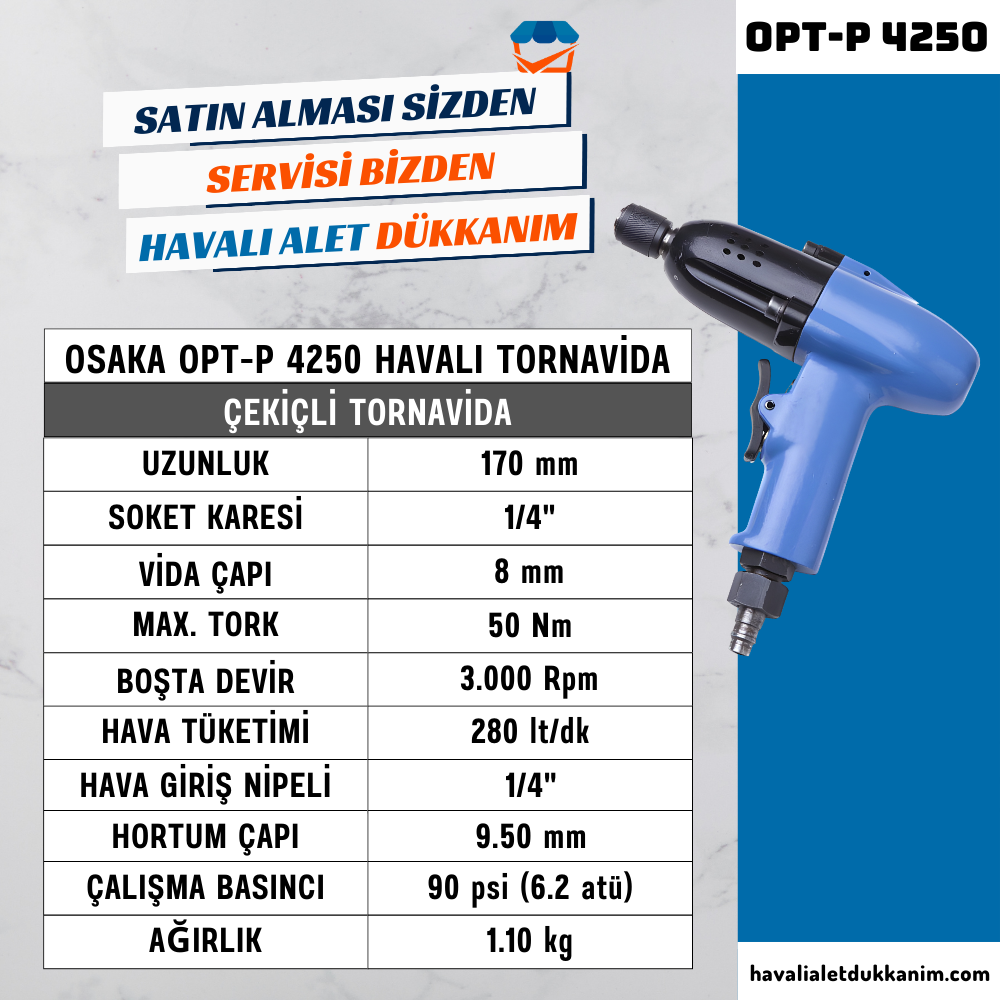 Havalı TornavidaOSAKA OPT-P 4250 Havalı Tornavida Çekiçli