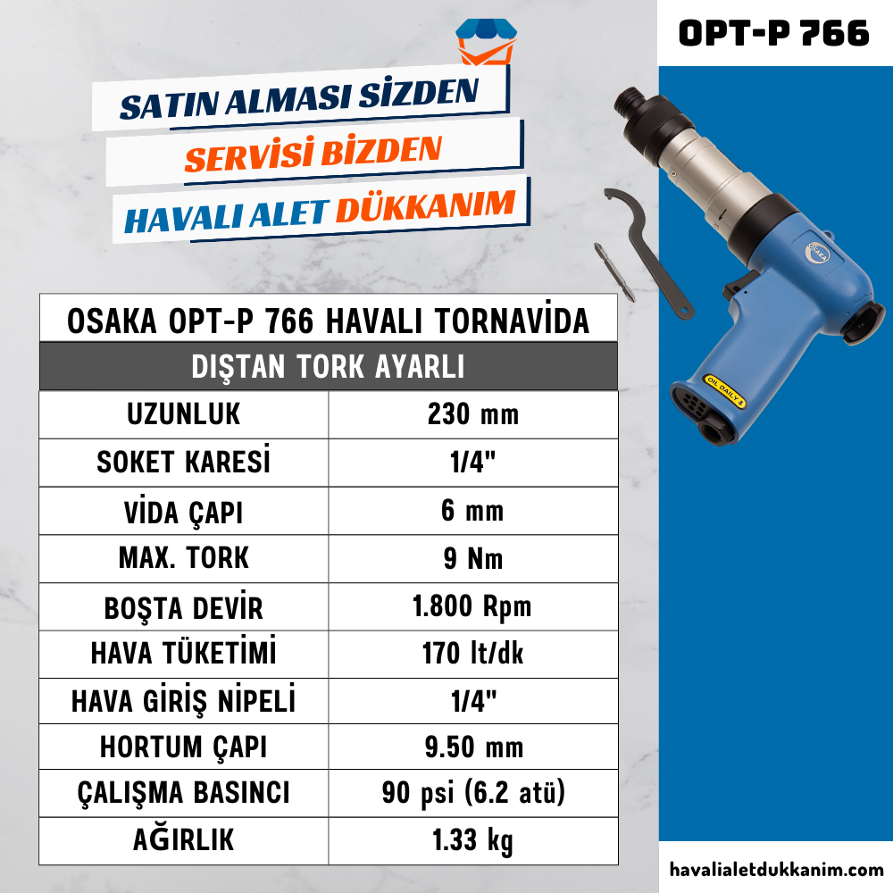 Havalı TornavidaOSAKA OPT-P 766 Havalı Tornavida