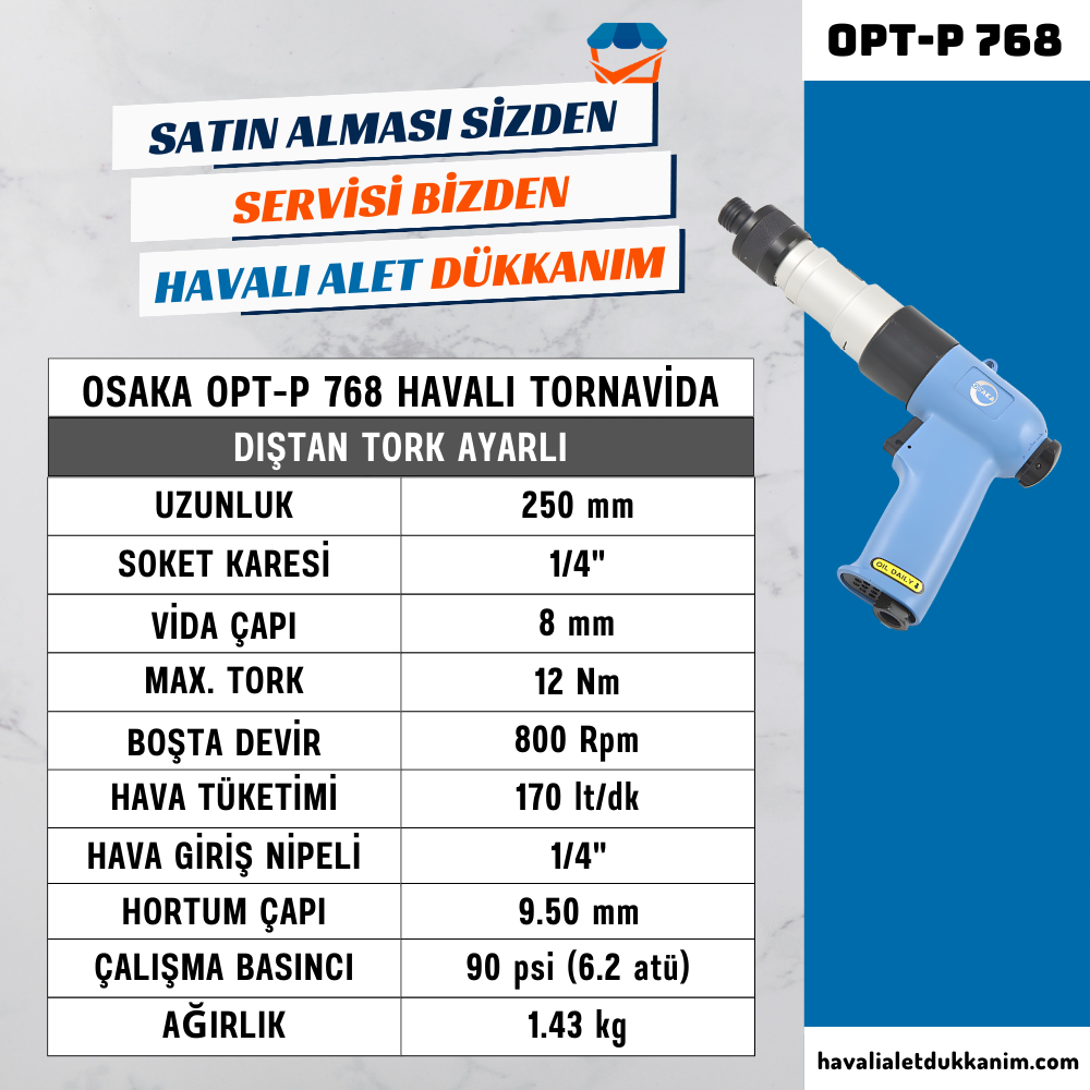 Havalı TornavidaOSAKA OPT-P 768 Havalı Tornavida