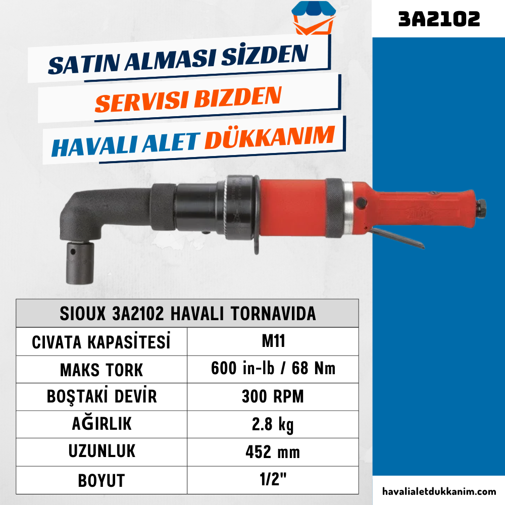 Havalı TornavidaSioux 3A2102 Havalı Tornavida Nutrunners