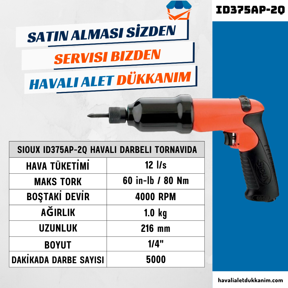 Havalı TornavidaSioux ID375AP-2Q Havalı Darbeli Tornavida