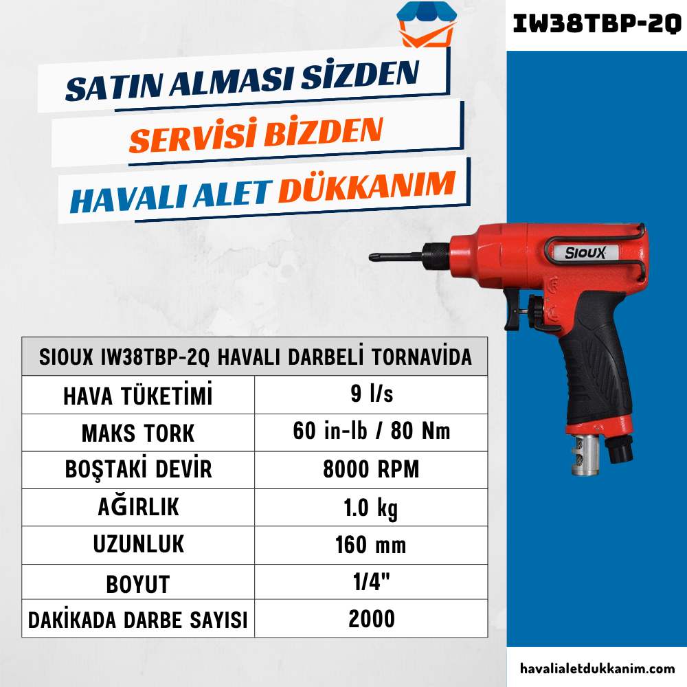 Havalı TornavidaSioux IW38TBP-2Q Havalı Darbeli Tornavida