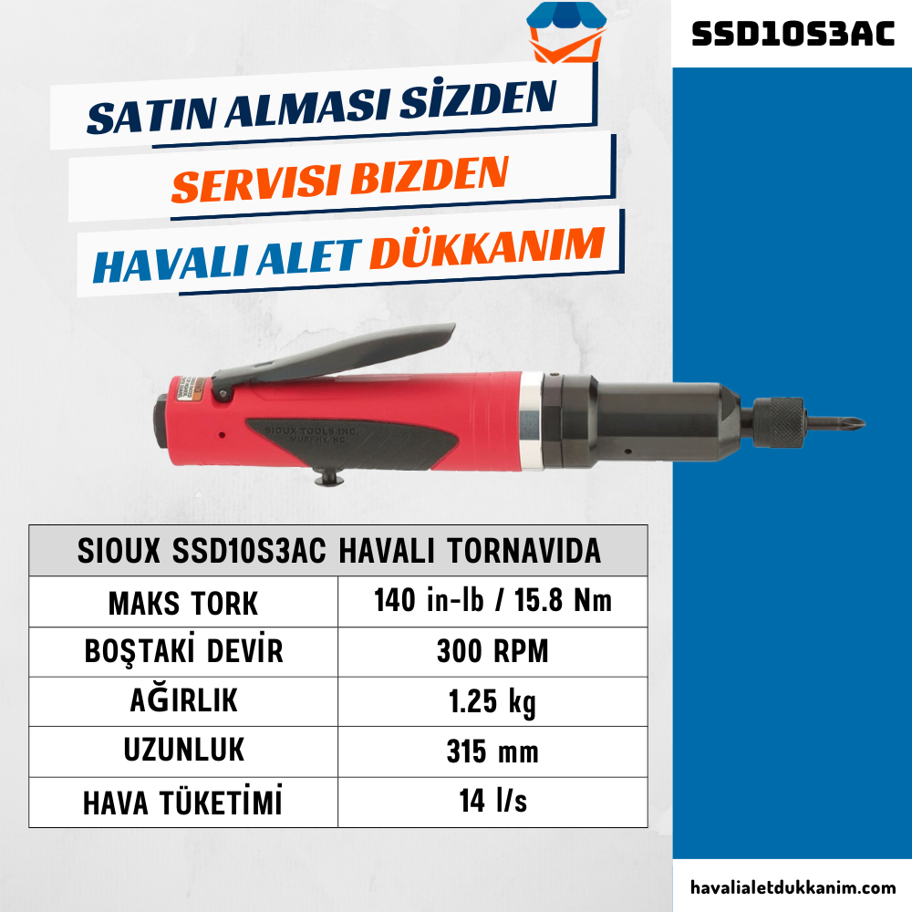 Havalı TornavidaSioux SSD10S3AC Havalı Tornavida