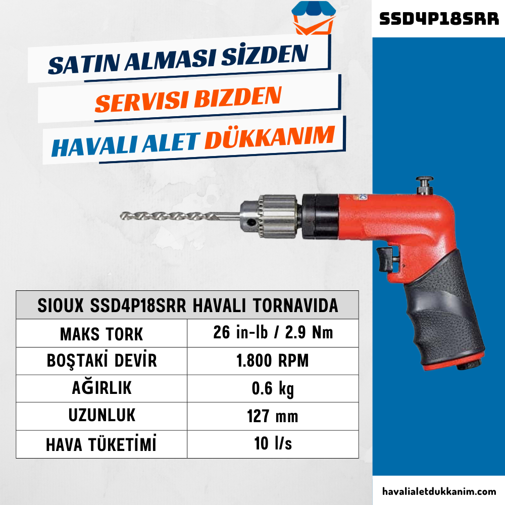 Havalı TornavidaSioux SSD4P18SRR Havalı Tornavida