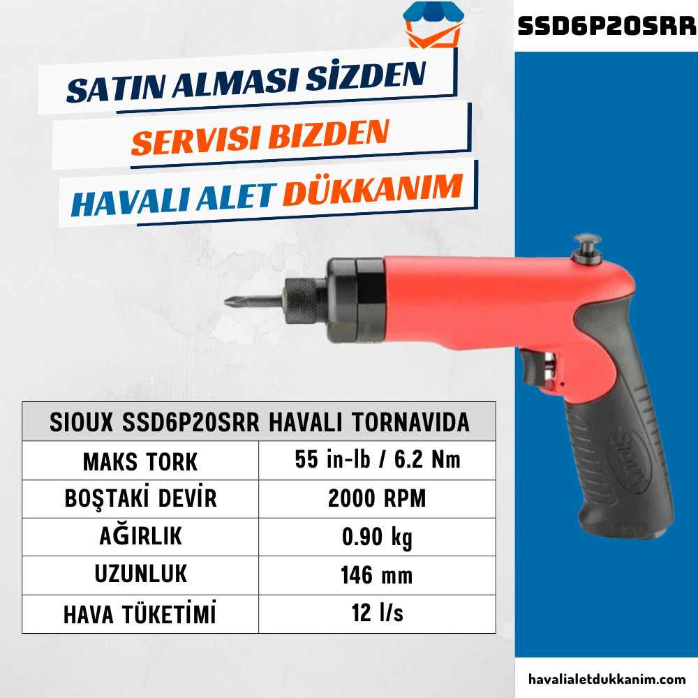 Havalı TornavidaSioux SSD6P20SRR Havalı Tornavida