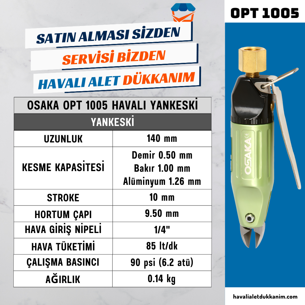 Havalı Yan Keski ve Havalı MakasOSAKA OPT 1005 Havalı Yan Keski