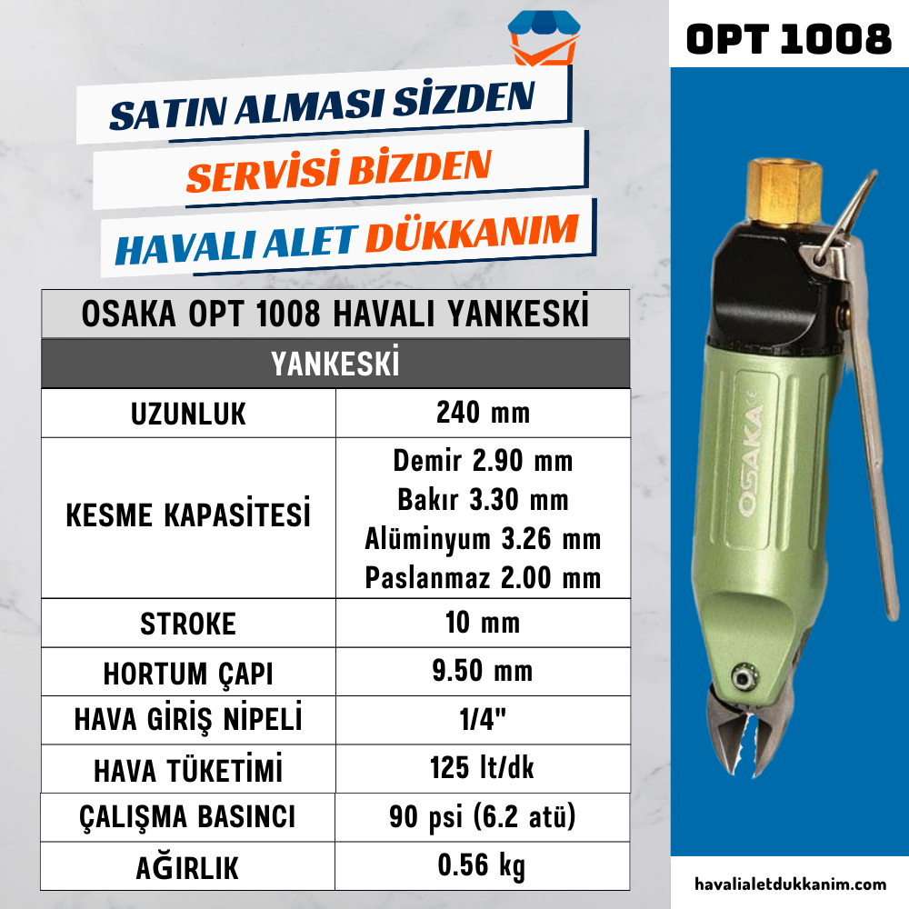 Havalı Yan Keski ve Havalı MakasOSAKA OPT 1008 Havalı Yan Keski