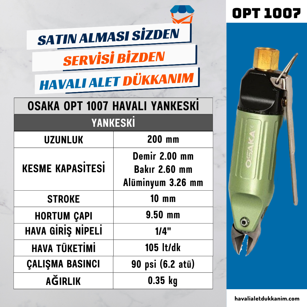 Havalı Yan Keski ve Havalı MakasOSAKA OPT 1007 Havalı Yan Keski