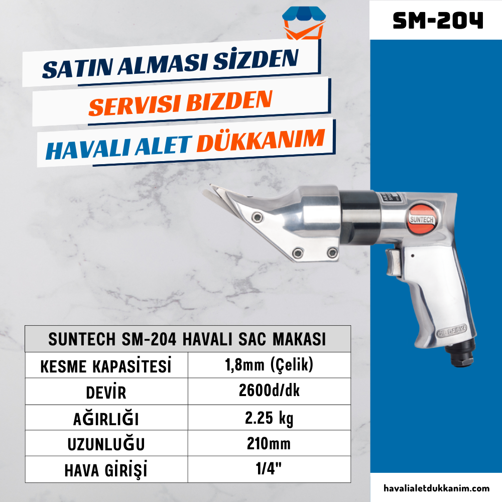 Havalı Yan Keski ve Havalı MakasSUNTECH SM-204 Havalı Sac Makası