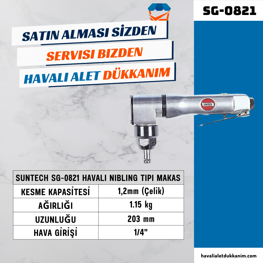 Havalı Yan Keski ve Havalı MakasSUNTECH SG-0821 Havalı Nibling Tipi Makas