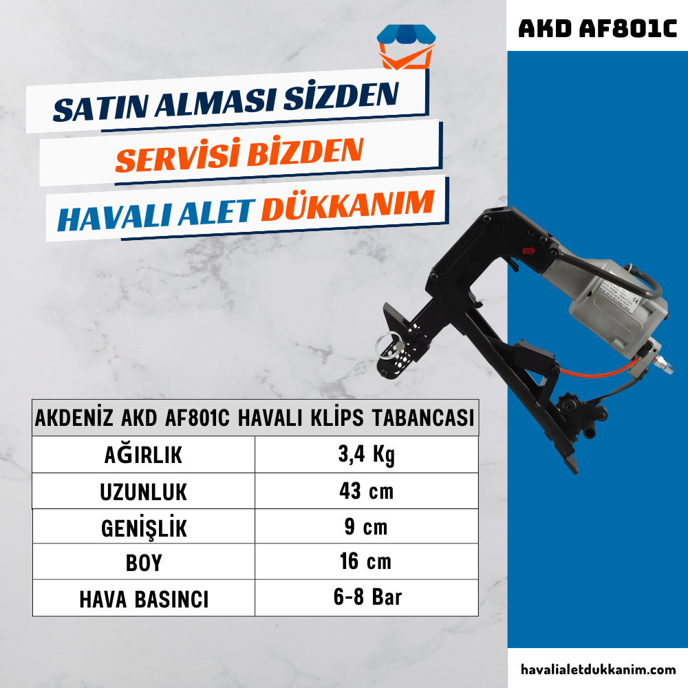 Havalı Zımba ve Çivi Çakma TabancasıAKDENİZ AKD AF801C Havalı Klips Tabancası