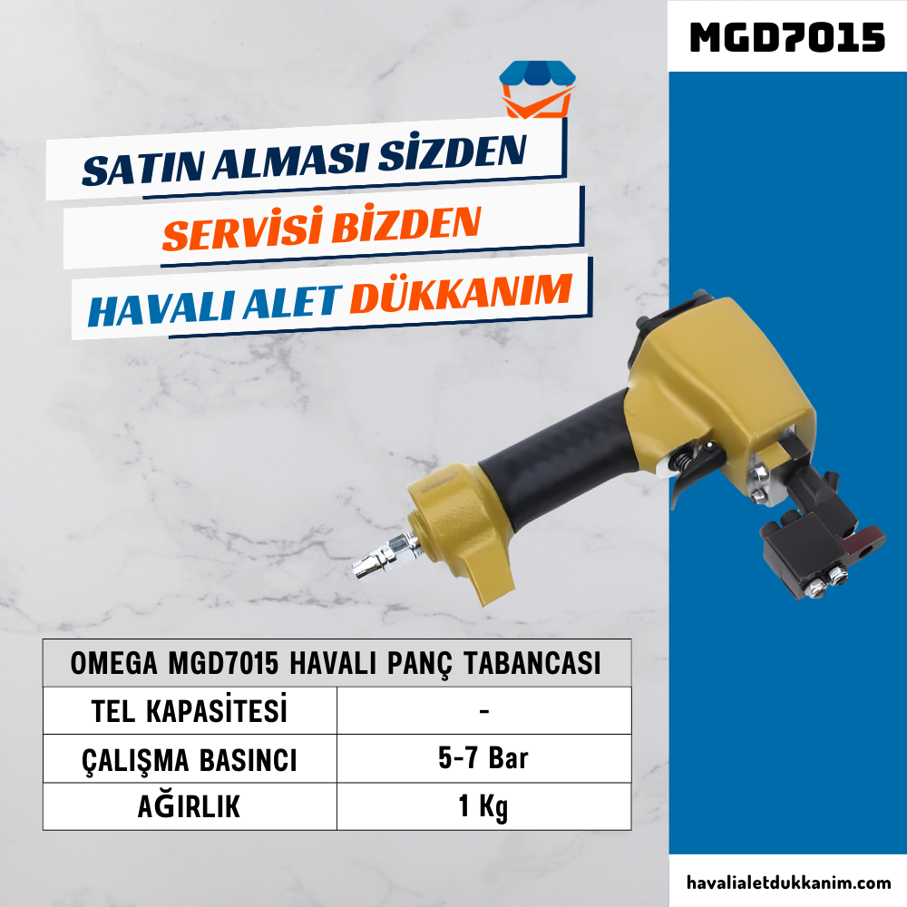 Havalı Zımba ve Çivi Çakma TabancasıOMEGA MGD7015 Havalı Panç Tabancası