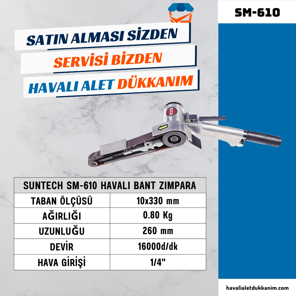 Havalı ZımparaSUNTECH SM-610 Havalı Bant Zımpara