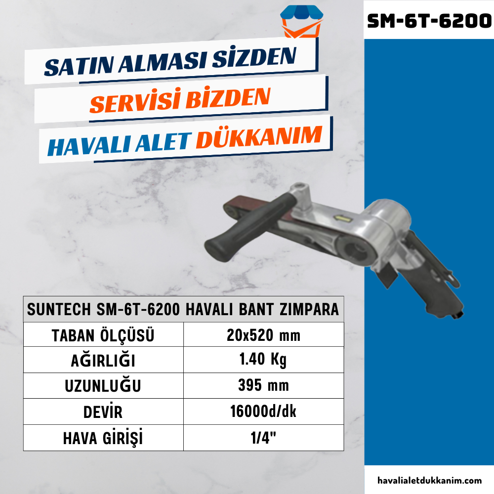 Havalı ZımparaSUNTECH SM-6T-6200 Havalı Bant Zımpara
