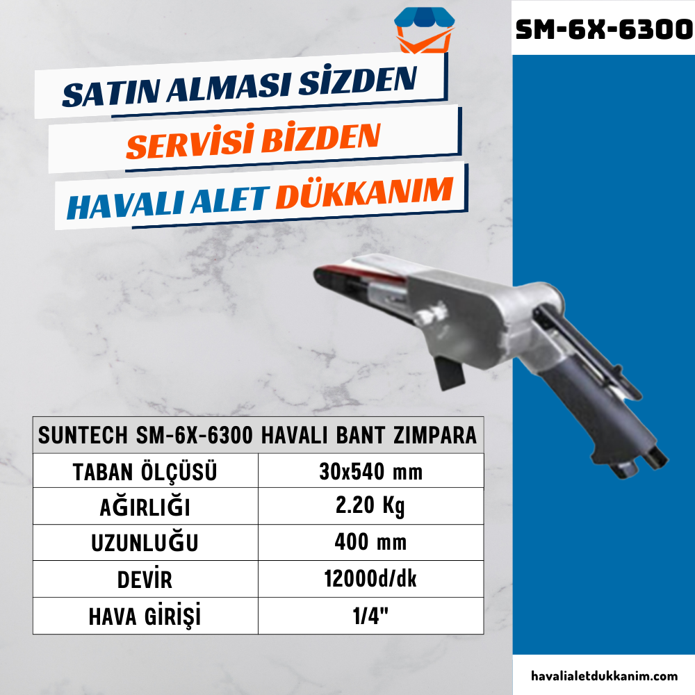 Havalı ZımparaSUNTECH SM-6X-6300 Havalı Bant Zımpara