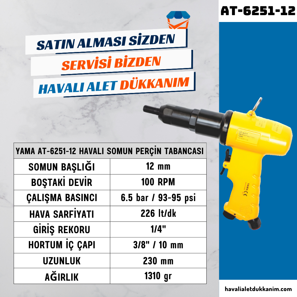 Kategorisiz12 mm. Kabzalı Havalı Perçin Somun Tabancası