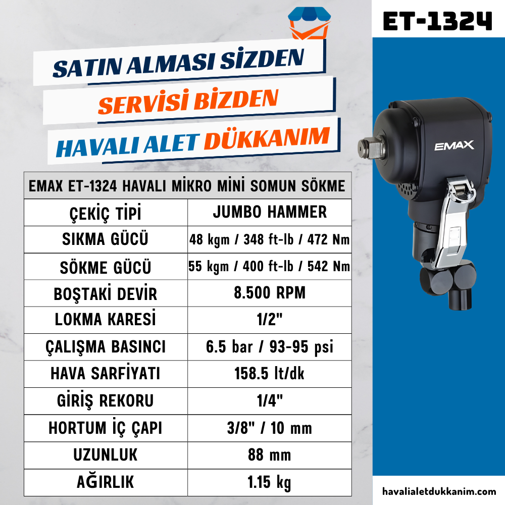 Kategorisiz1/2inç 62 kg.8500 RPM 360Derece Mini SomunSökme