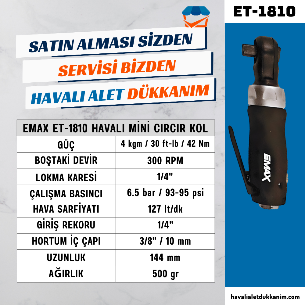 Kategorisiz1/4inç 4 kg. 300 RPM Mini Havalı Cırcır Kol