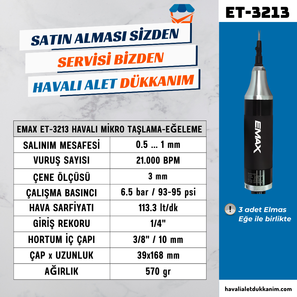 Kategorisiz3mm Havalı Mikro Taşlama - Eğeleme
