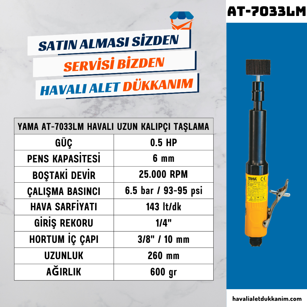 Kategorisiz6 mm. 25000 RPM Uzun Havalı Kalıpçı Taşlama